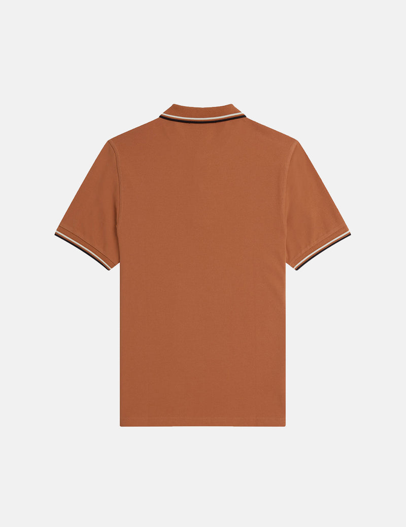 Fred Perryツインチップポロシャツ-コートクレイ