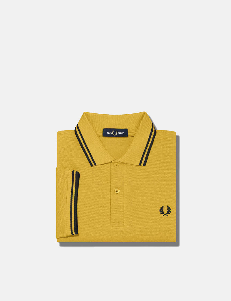 Fred Perry Twin Tipped Polo Shirt - Gold/Black/Black