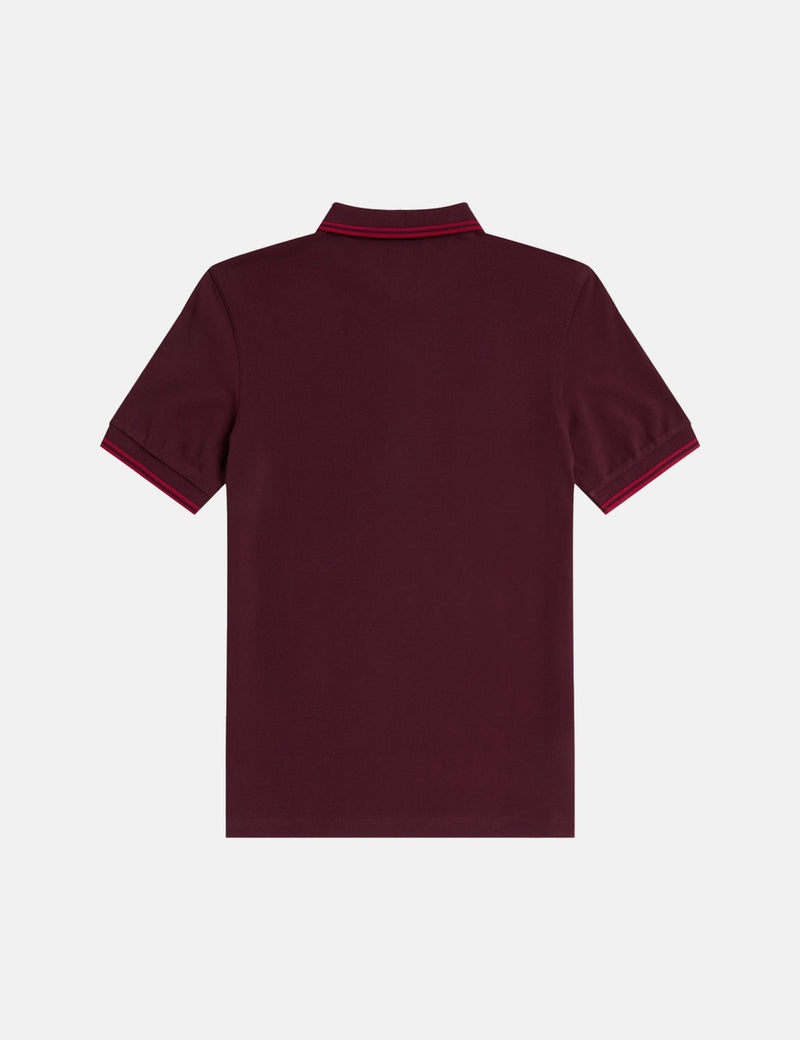 Fred Perry Twin Tipped Shirt - Mahogany/Claret/Claret