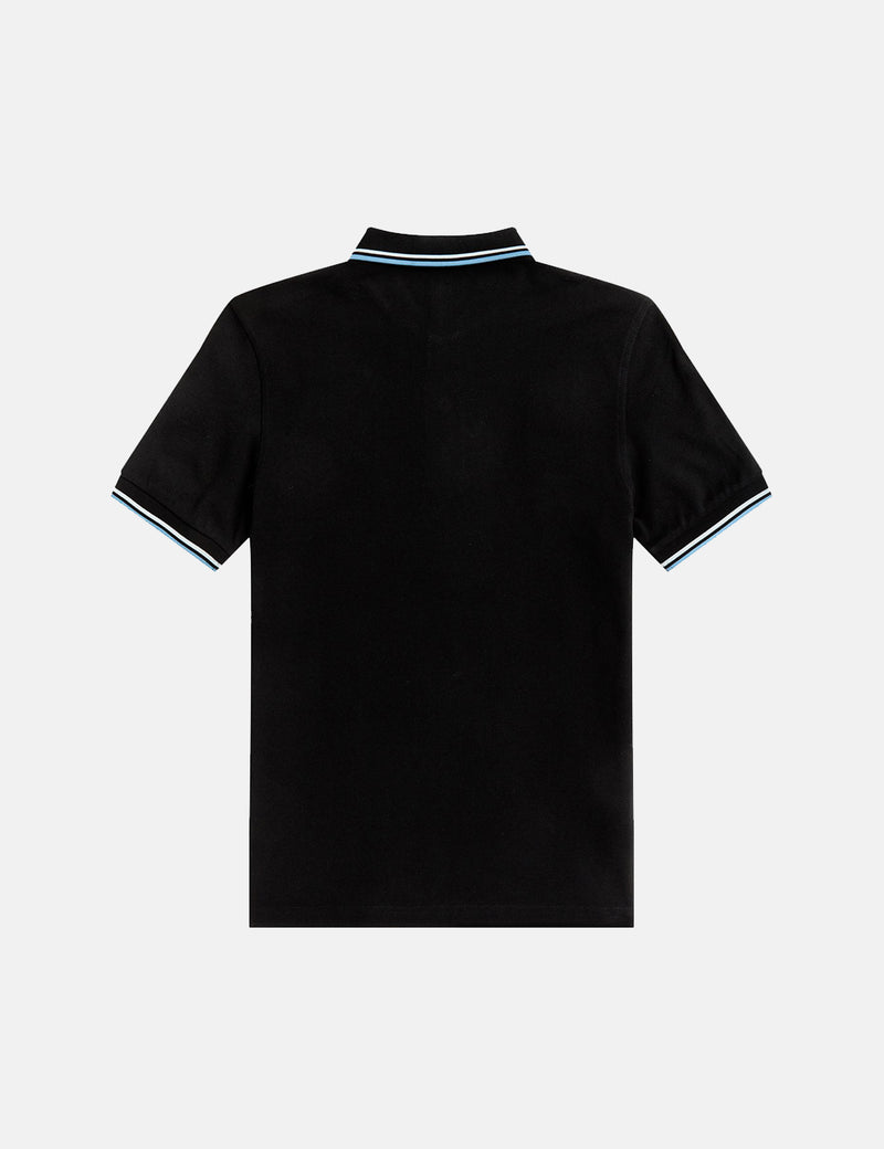 Fred Perry Polo À Double Liseré - Noir/Blanc/Ciel