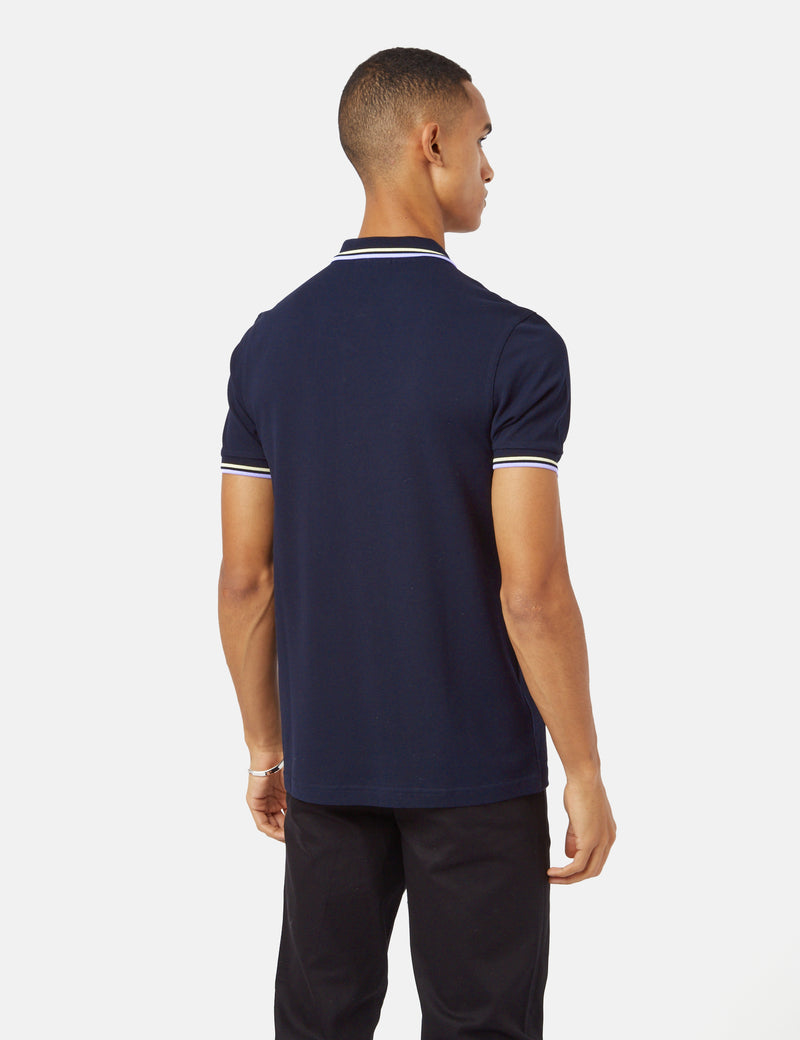 Fred Perry Twin Tipped Poloshirt - Navy/Wax Yellow/Lilac Soul