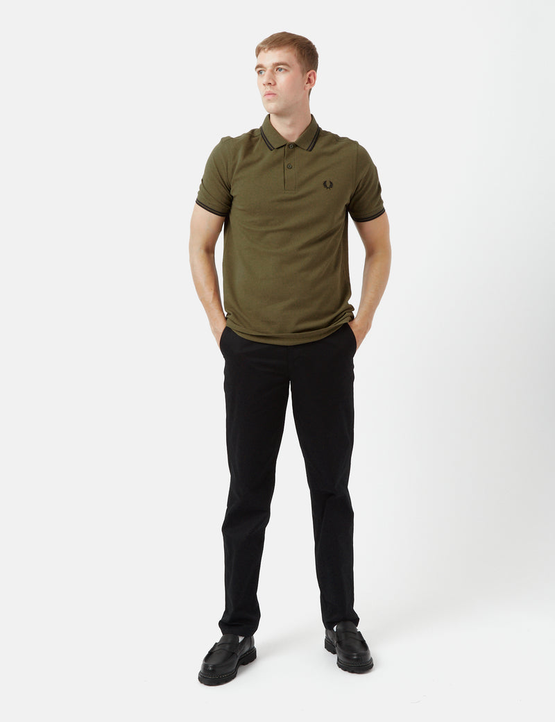 Fred Perry Twin Tipped Poloshirt - Einheitsgrün/Schwarz