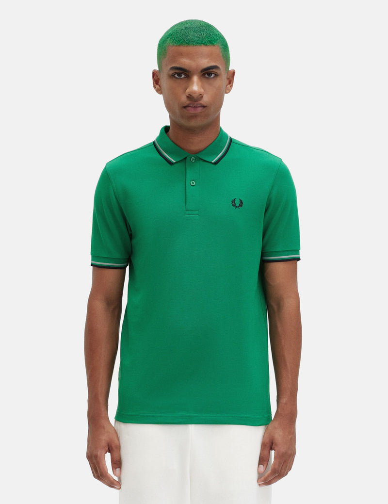 Fred Perry Twin Tipped Polo Shirt - Fred Perry Green