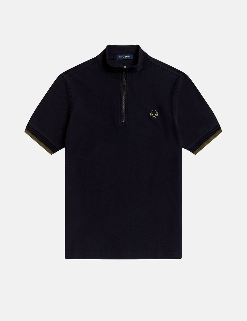 Polo à col cheminée Fred Perry - Bleu marine