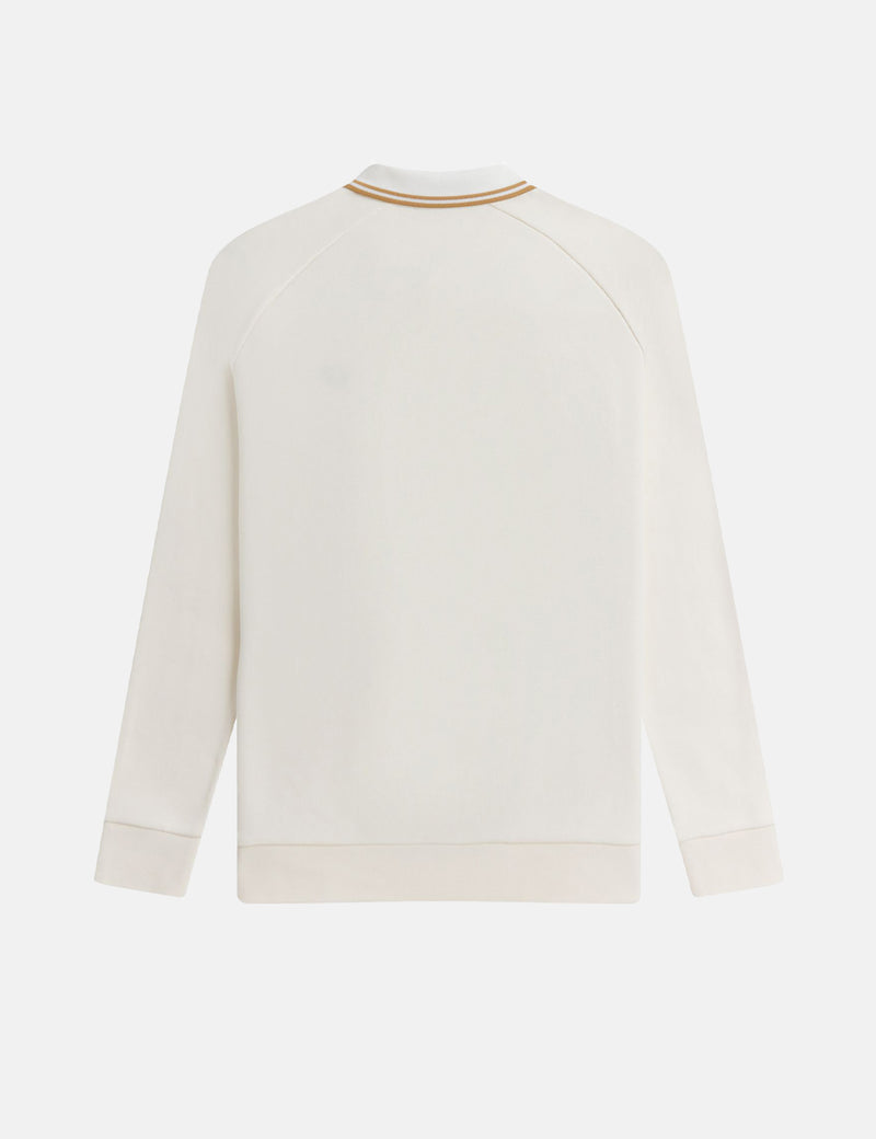 Fred Perry Sweatshirt Panel Polo Shirt - Blanc Neige