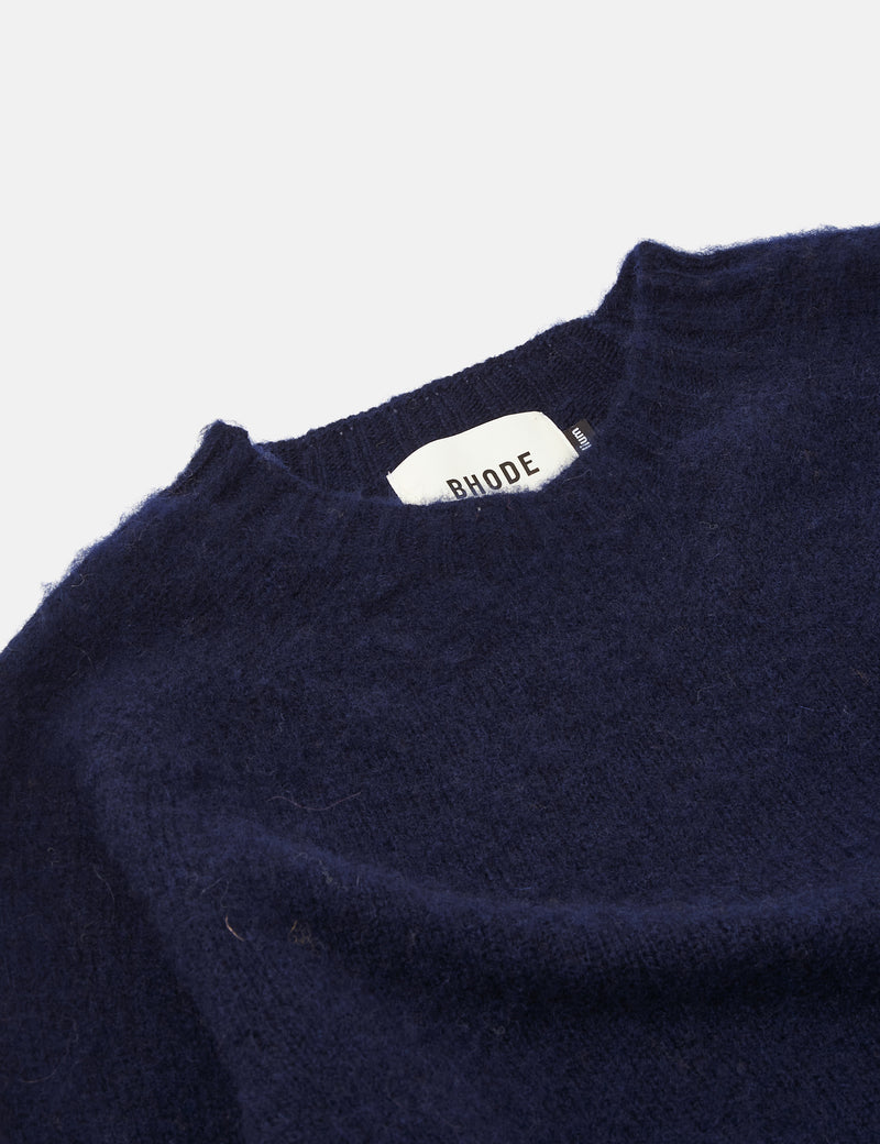 Bhode Supersoft Lambswool Jumper (Made in Scotland) - New Navy Blue