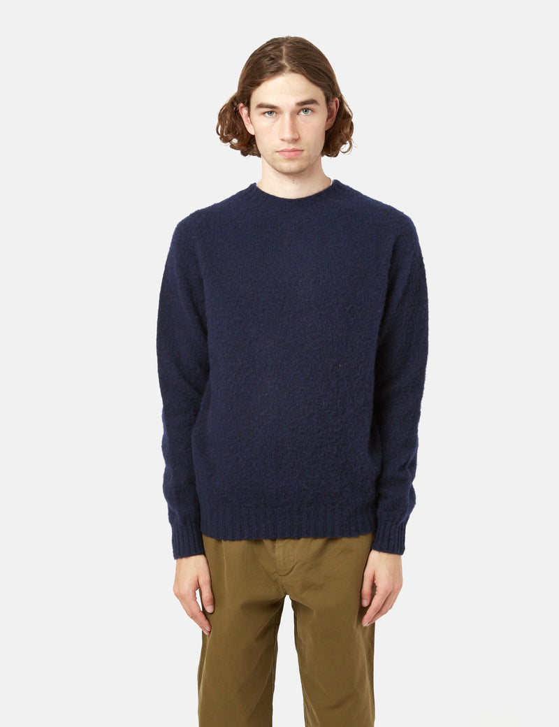 Bhode Supersoft Lambswool Jumper (Made in Scotland) - New Navy Blue