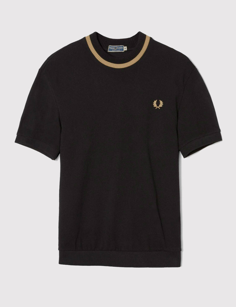 T-Shirt Fred Perry Crew Neck Pique - Noir