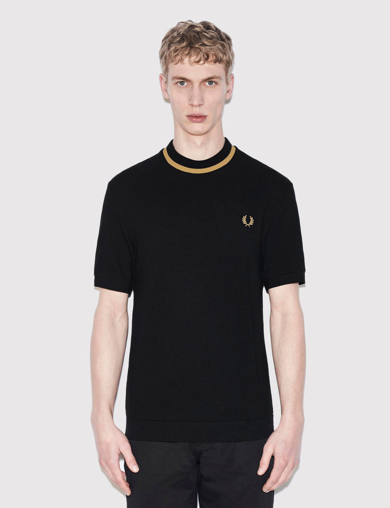 T-Shirt Fred Perry Crew Neck Pique - Noir