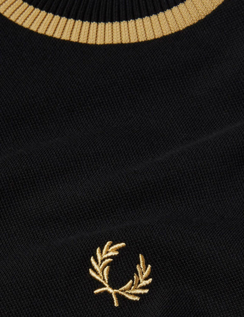 T-Shirt Fred Perry Crew Neck Pique - Noir