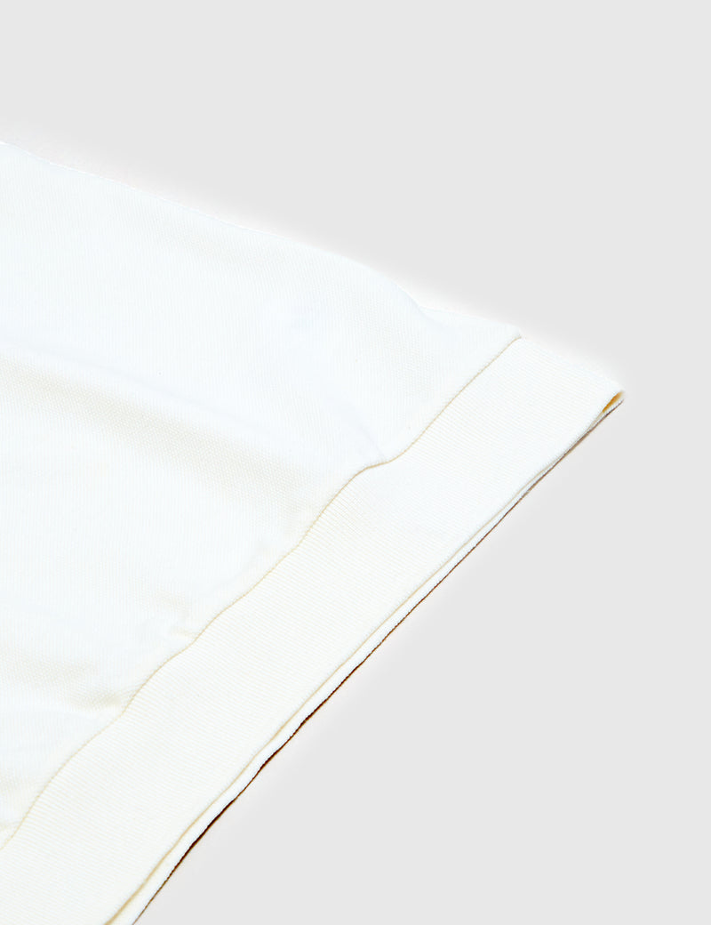 T-Shirt à Col Rond En Piqué Fred Perry - Blanc Neige/Bleu Marine