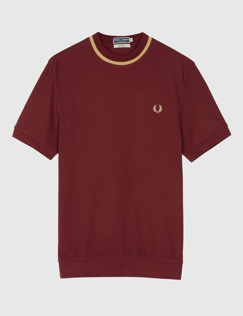 T-Shirt Piqué Col Rond Fred Perry - Aubergine