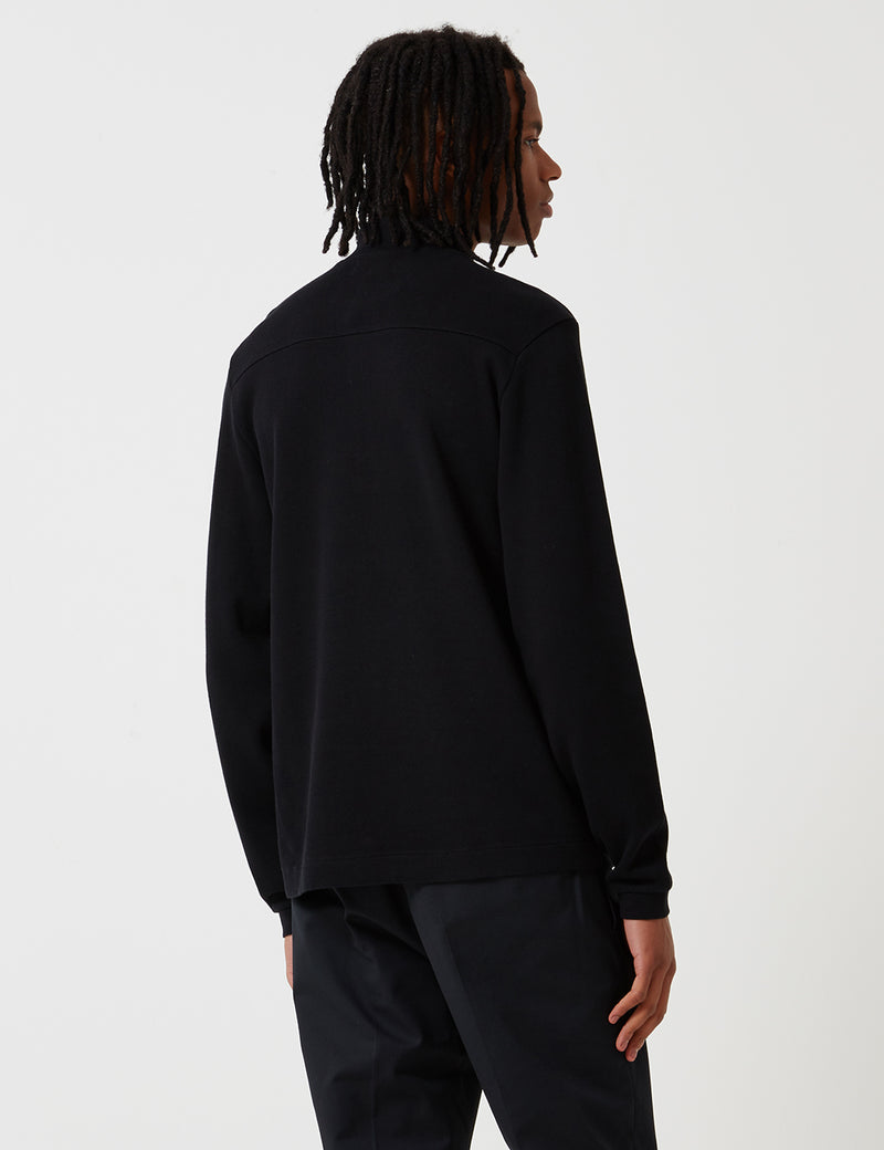 Fred Perry Zip Neck Rib Sweat - Black