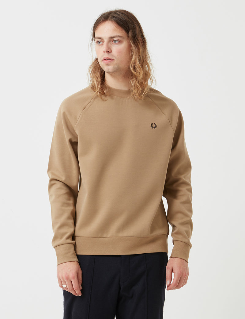Fred Perry Interlock Crewneck Sweatshirt - Elmwood Gold