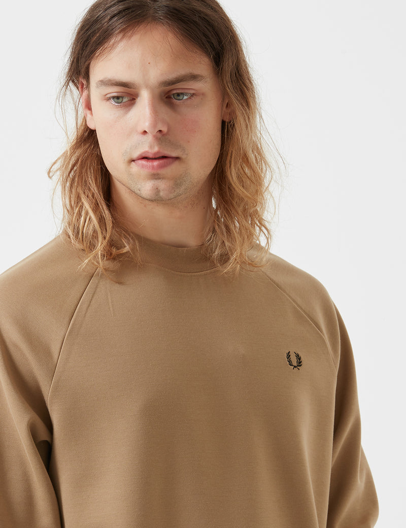 Fred Perry Interlock Crewneck Sweatshirt - Elmwood Gold