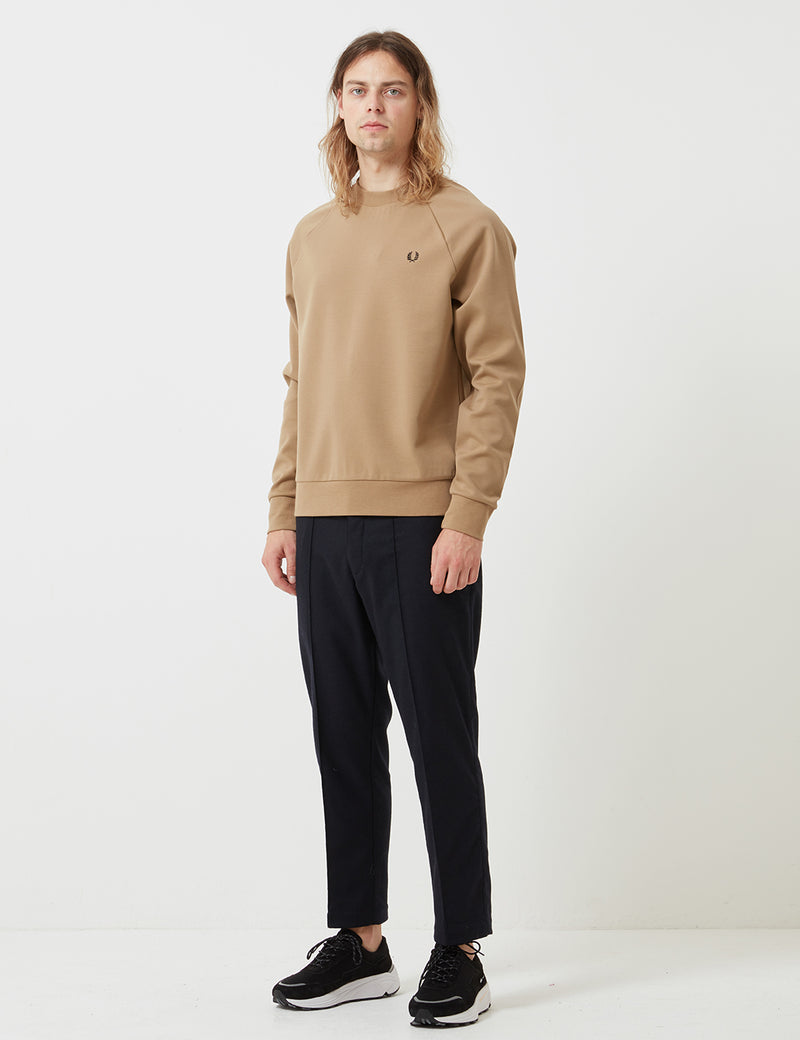 Fred Perry Interlock Crewneck Sweatshirt - Elmwood Gold