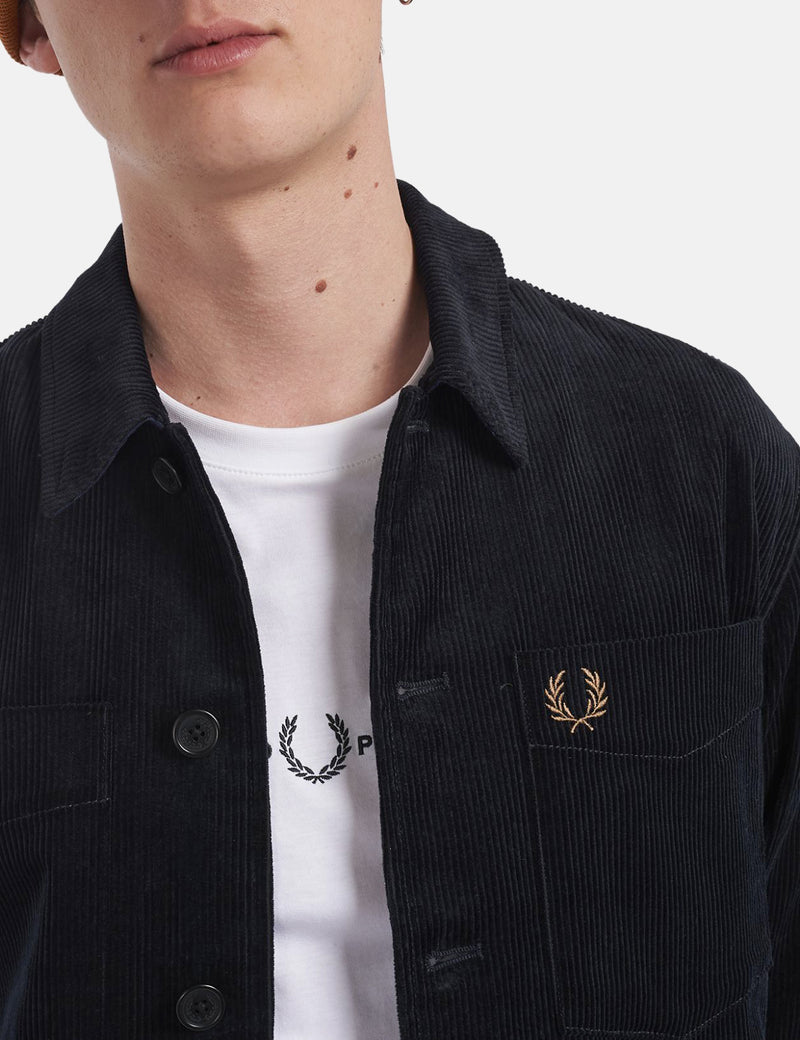 Fred Perry Overshirt (Cord) - Navy Blue