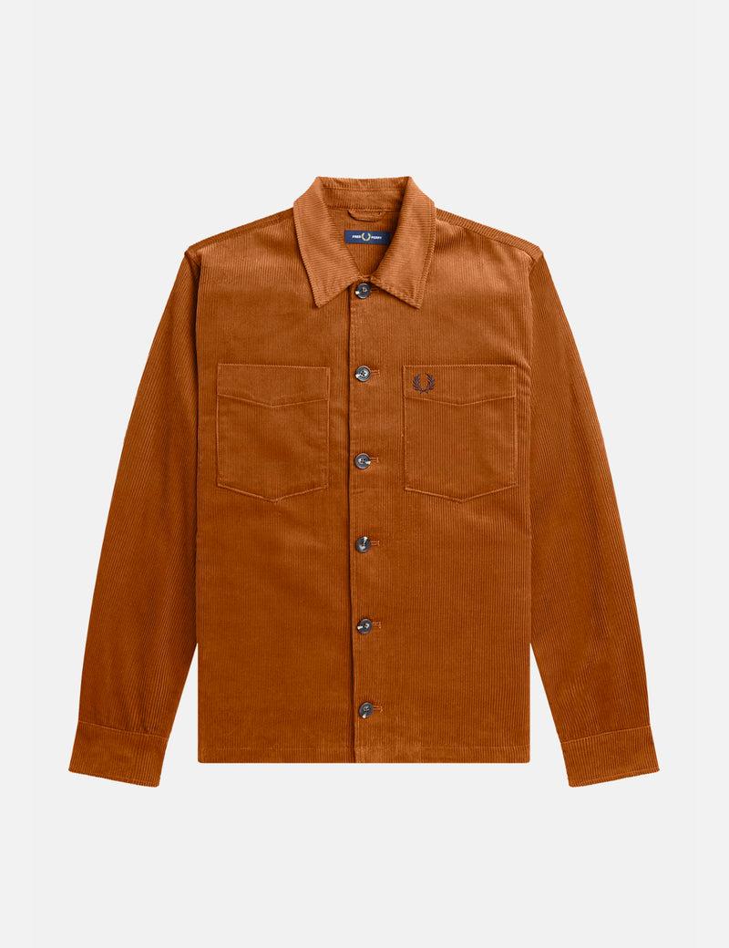 Fred Perry Overshirt (Cord) - Nut Flake Brown
