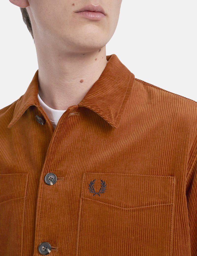 Fred Perry Overshirt (Cord) - Nut Flake Brown