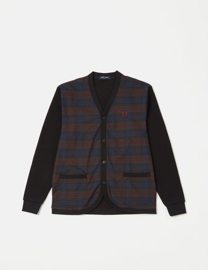 Fred Perry Woven Check Cardigan - Bleu Marine Français
