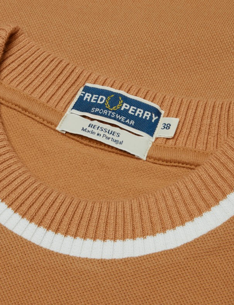 Fred Perry Re-issues Crew Neck Pique T-Shirt - Caramel Brown