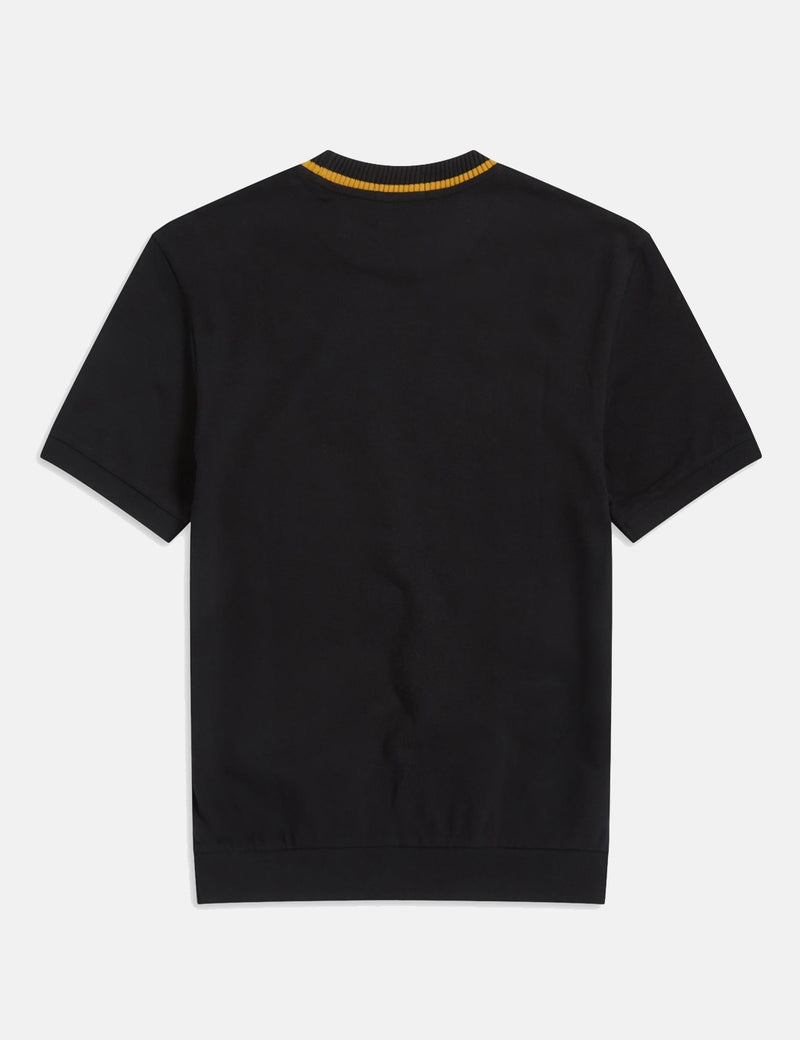 Fred Perry Crew Neck Pique T-Shirt - Black/Gold