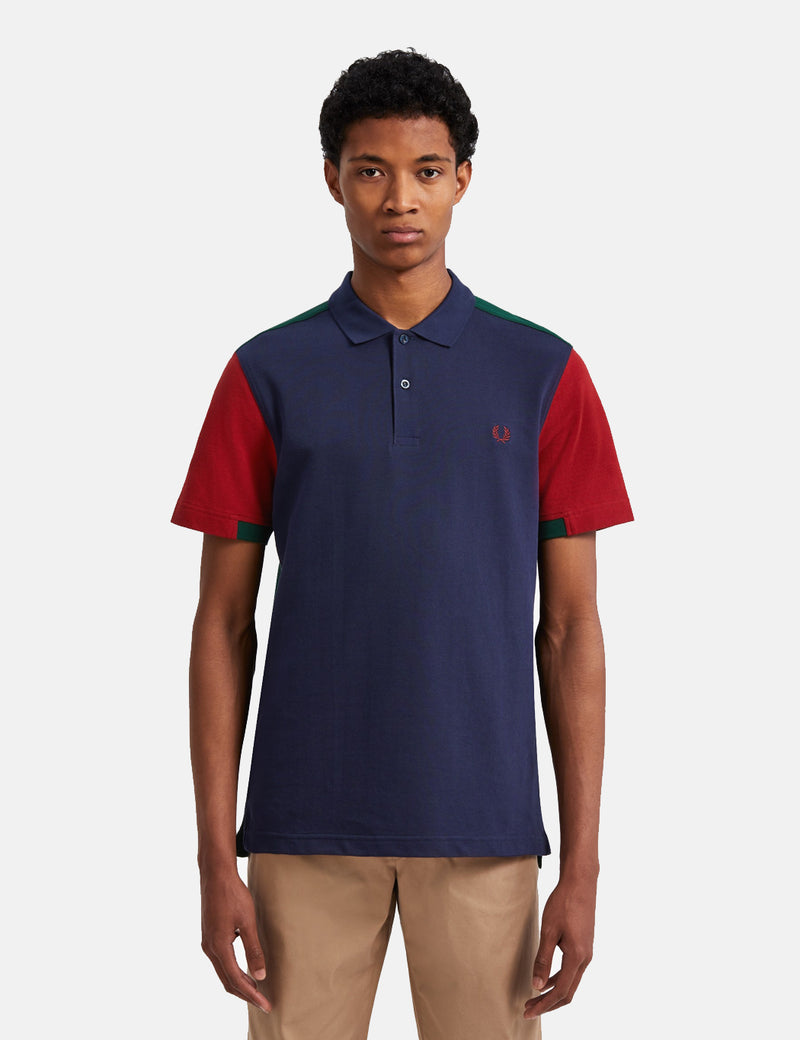 Fred Perry Bold Cuff Insert Polo Shirt - Carbon Blue