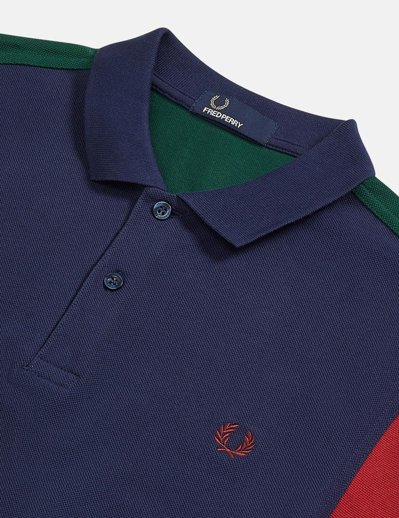 Fred Perry Bold Cuff Insert Polo Shirt - Carbon Blue