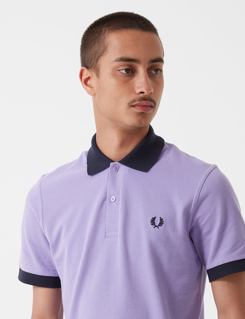 Chemise Fred Perry Contrast Rib Pique - Soft Lilac