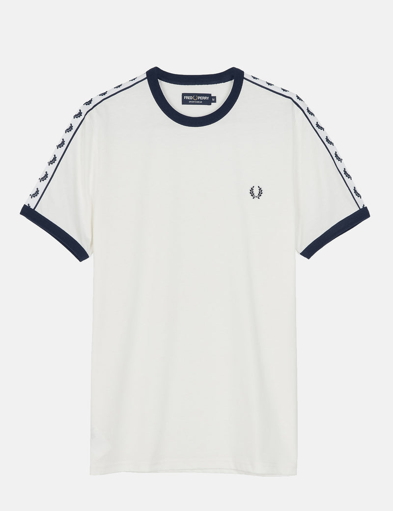 Fred Perry Taped Ringer T-Shirt - Snow White