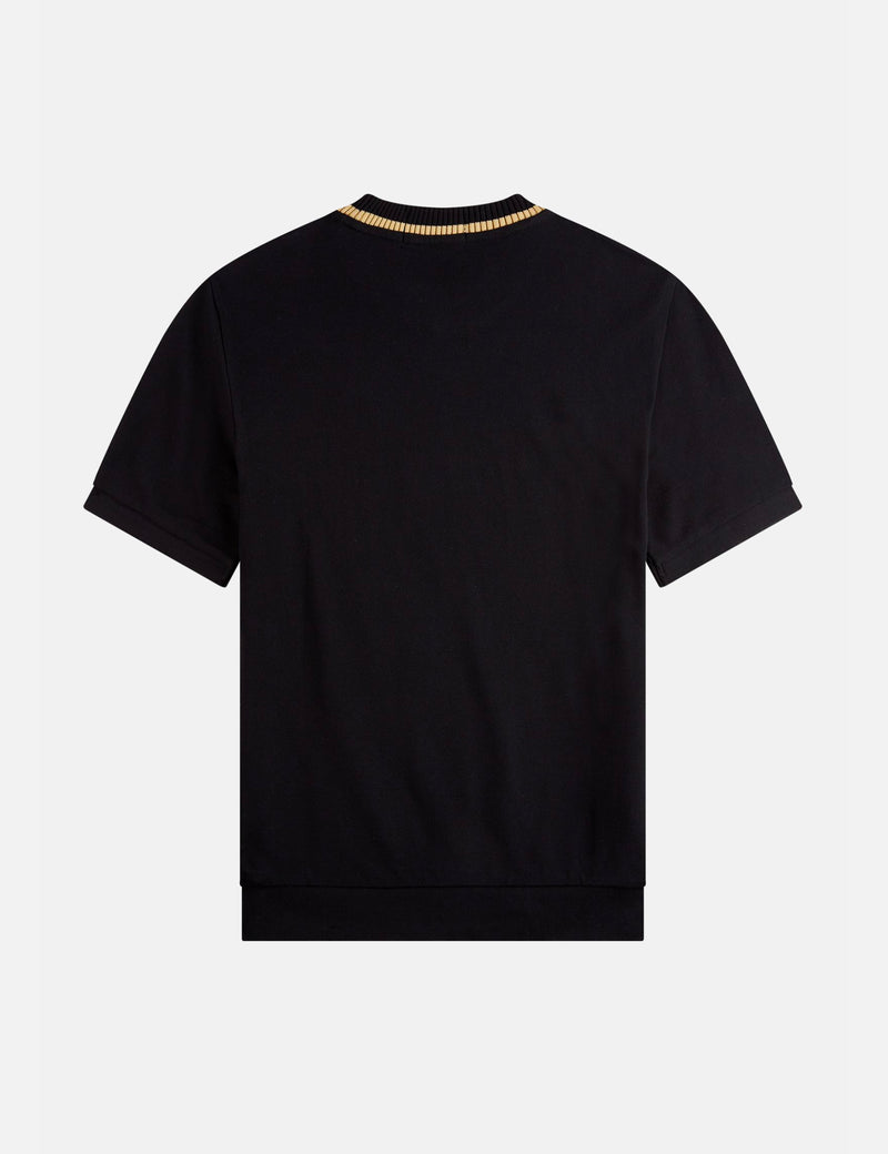 Fred Perry Crew Neck Pique T-Shirt - Black