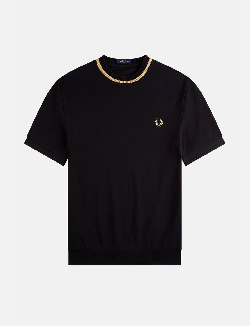 Fred Perry Crew Neck Pique T-Shirt - Black