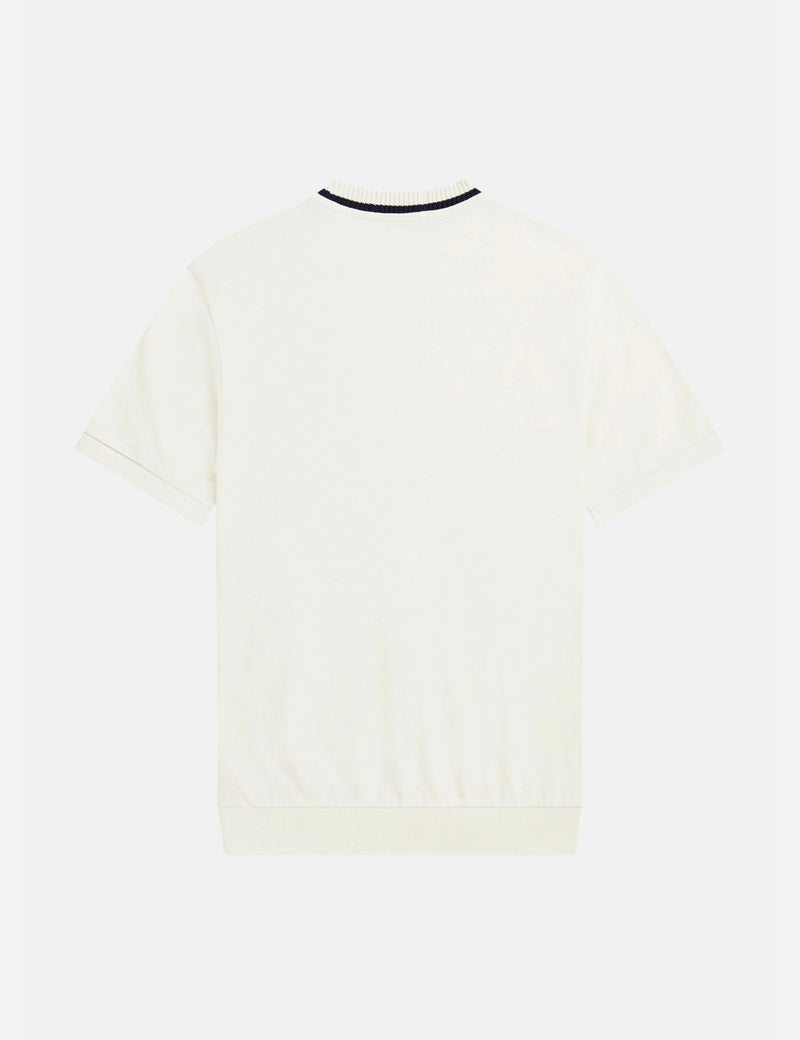 Fred Perry Crew Neck Pique T-Shirt - Ecru