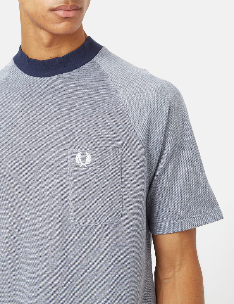 Fred Perry Two Tone Pique T-Shirt - Carbon Blue