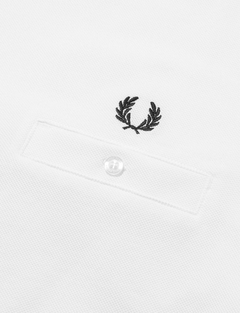 Fred Perry Pocket Detail Pique T-Shirt - Snow White