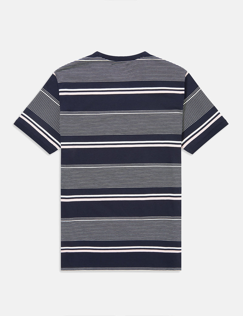 Fred Perry Stripe T-Shirt - Navy Blue