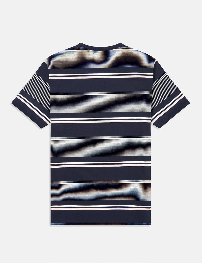 Fred Perry Stripe T-Shirt - Navy Blue