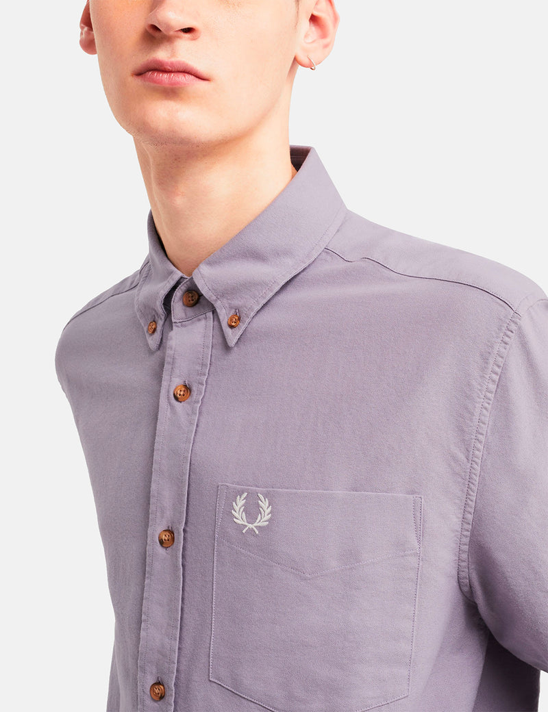 Fred Perry Overdyed Shirt - Dark Lavender