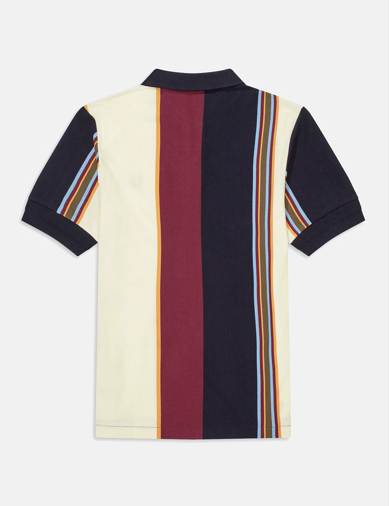 Fred Perry Vertical Stripe Polo Shirt - Navy Blue