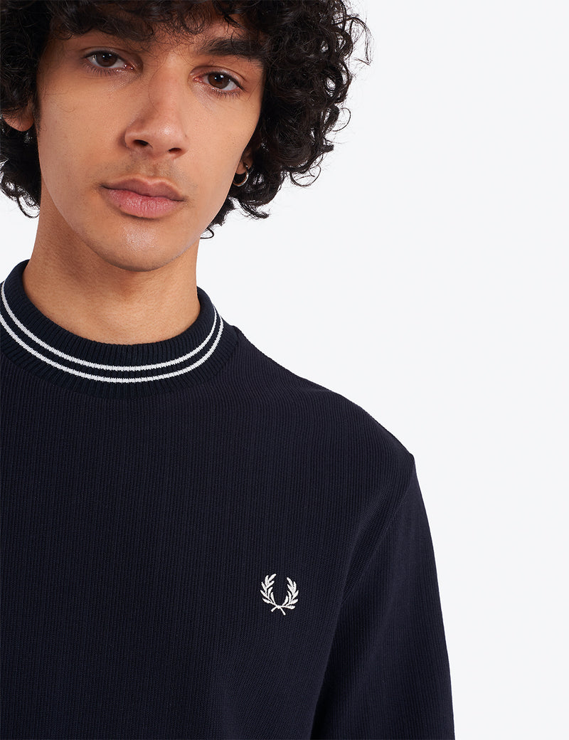 Fred Perry Reissues Crew Neck Pique T-Shirt - Navy Blue