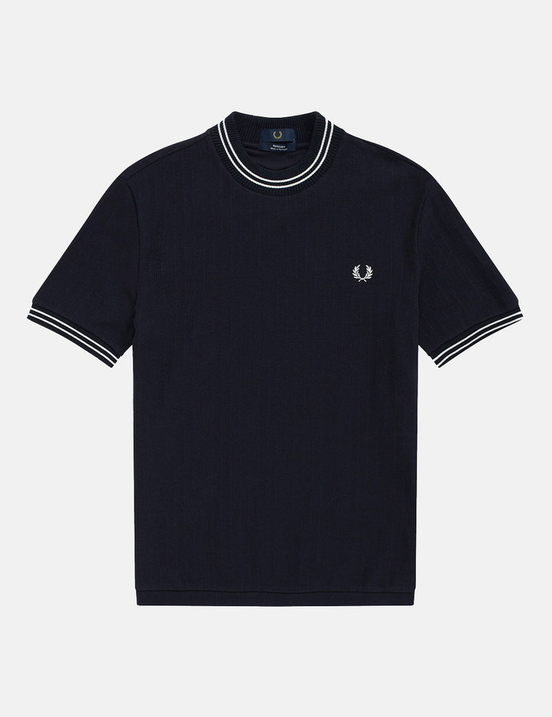 Fred Perry Reissues Crew Neck Pique T-Shirt - Navy Blue