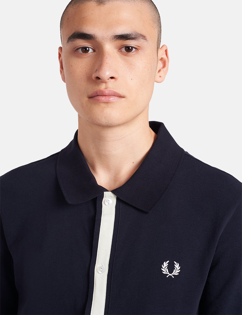 Chemise Fred Perry Reissues Pique Button Through - Navy Blue
