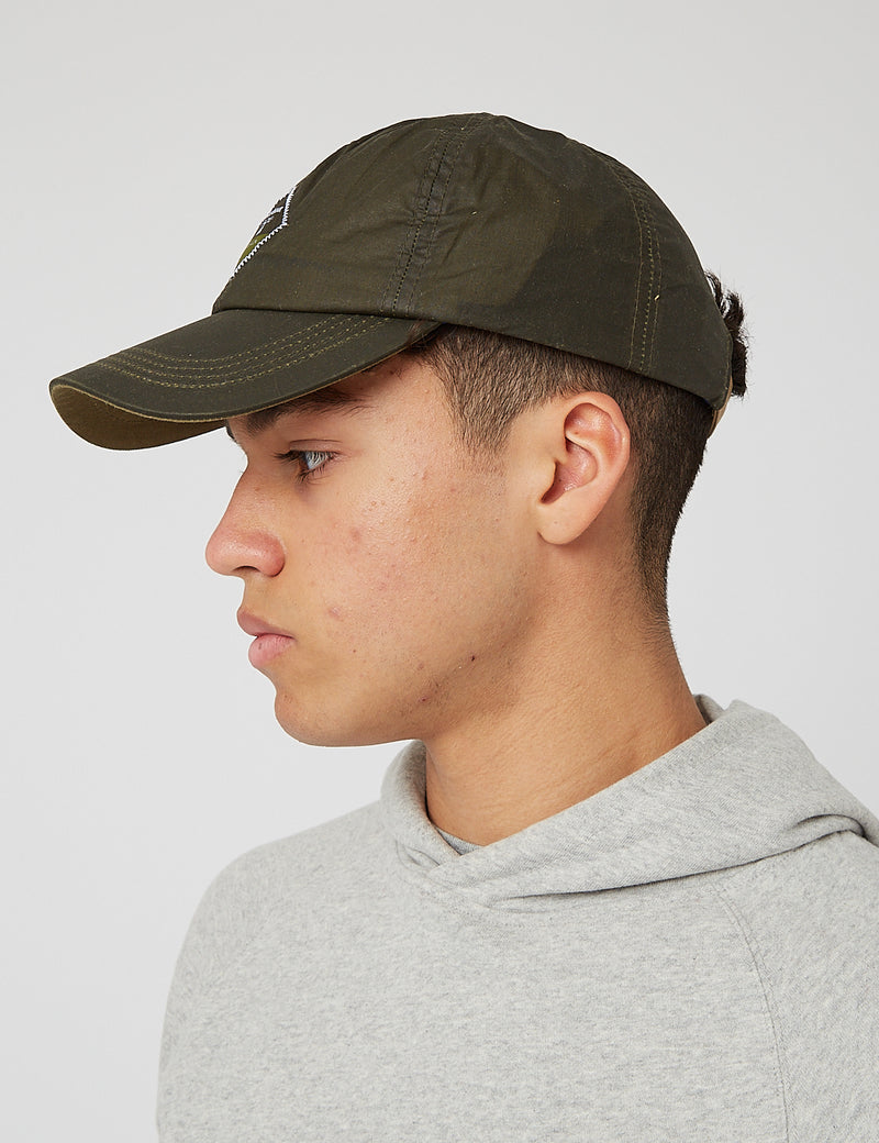 Barbour Beacon Wax Sports Cap - Olive Green