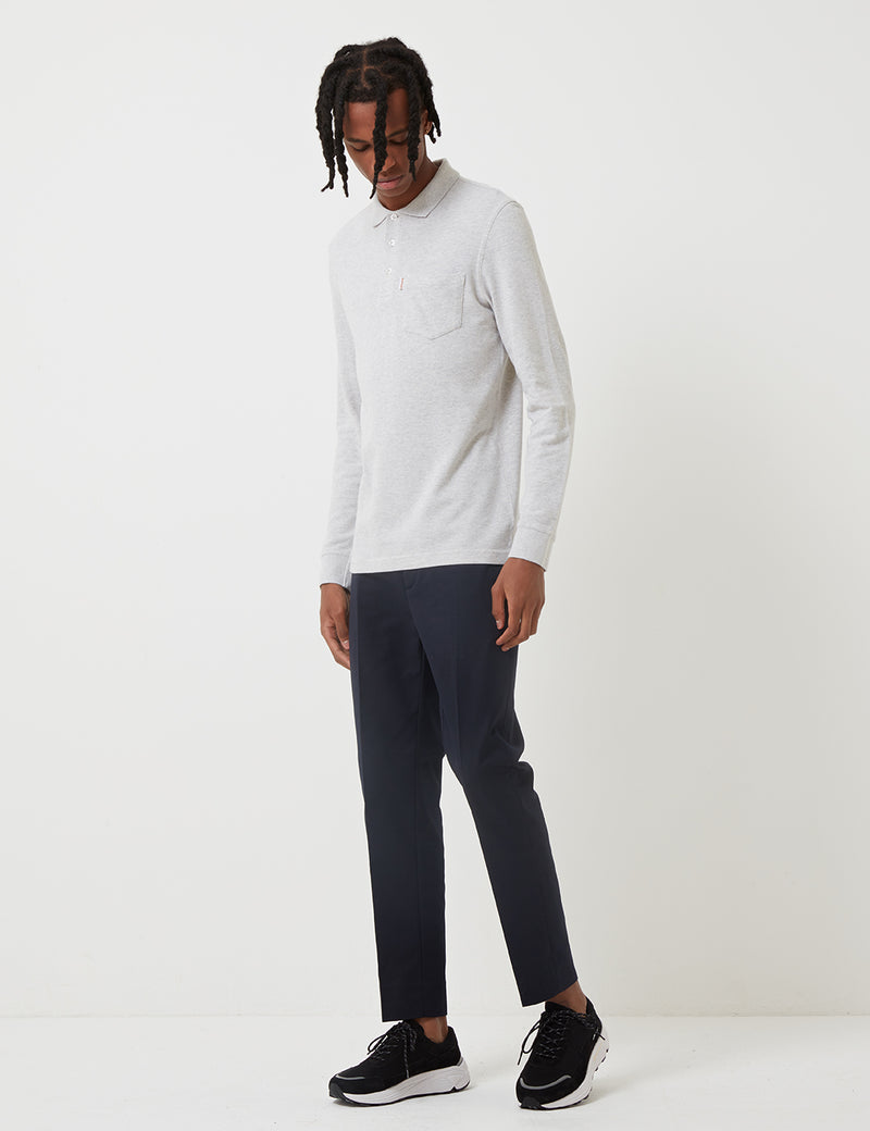 Barbour Cerwin Long Sleeve Polo Shirt - Ecru Marl