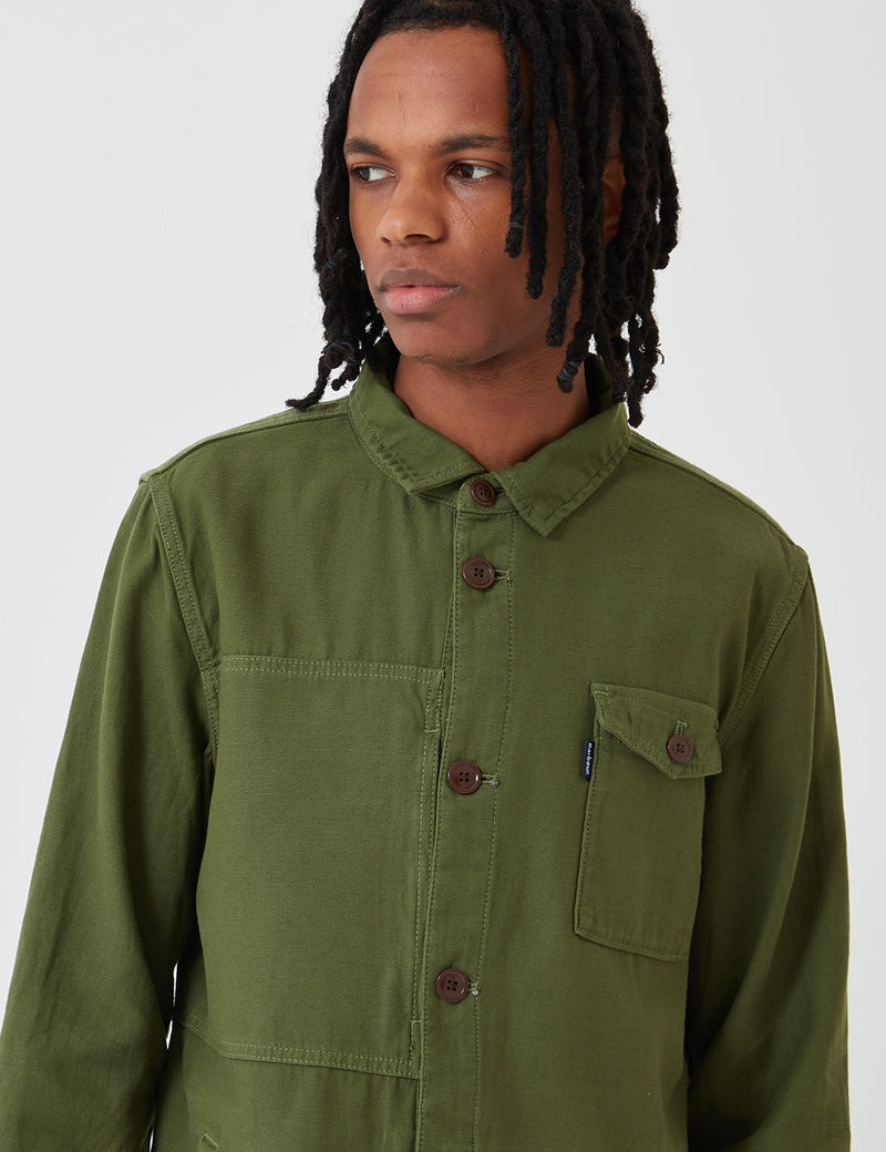 Barbour Seaton Overshirt - Burnt Olive Green