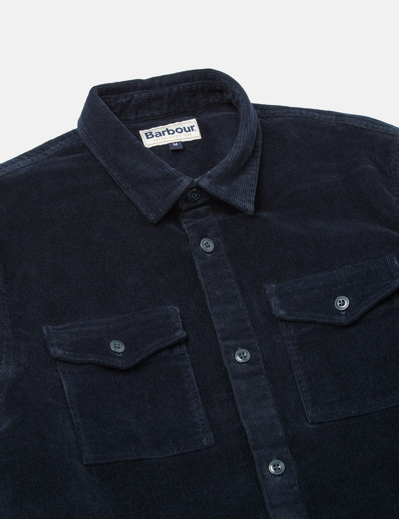 Barbour 셔츠 재킷 (코드)-네이비 블루