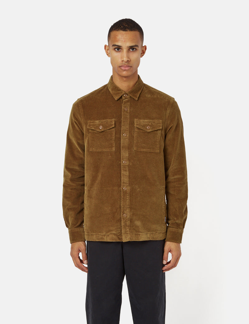Barbour Corduroy Overshirt French Sandstone Brown URBAN EXCESS