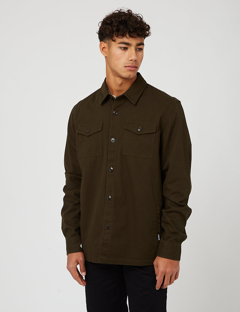 Barbour Essential Twill Overshirt - Forest Green