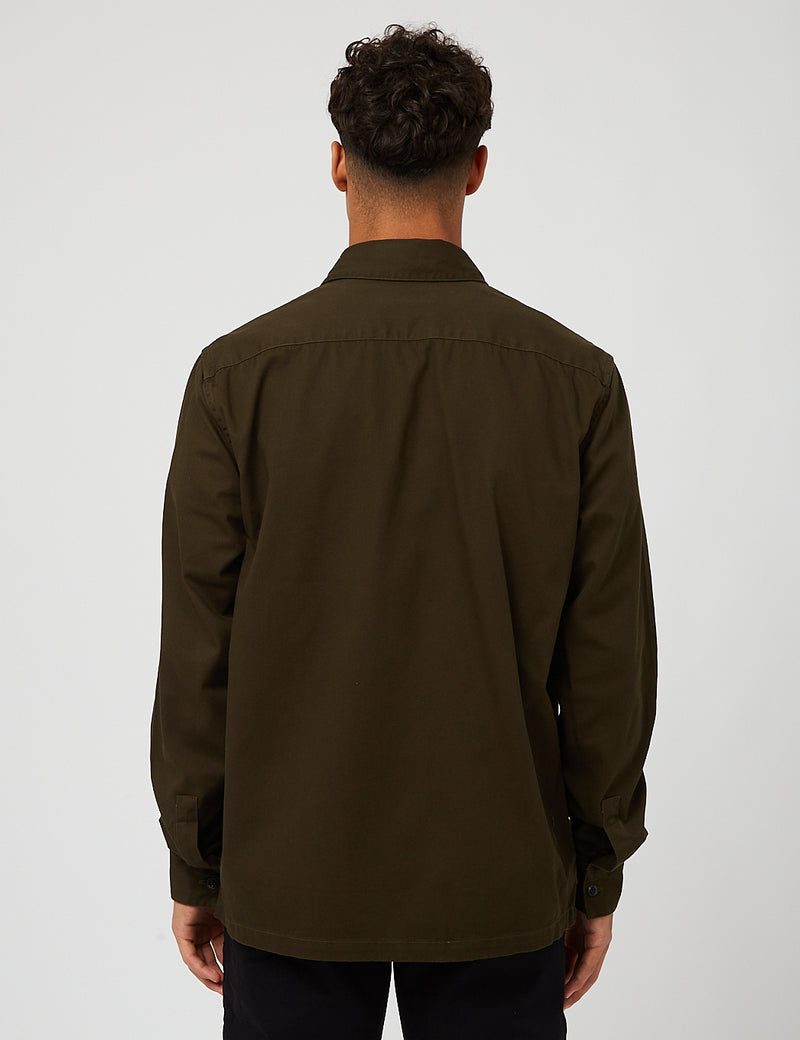 Barbour Essential Twill Overshirt - Forest Green