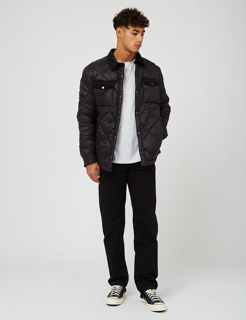 Barbour 셔츠 퀼팅 재킷 - 매트 블랙